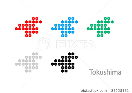 Deformed map with municipalities_Tokushima Prefecture 05 Deformed map with municipalities_Tokushima Prefecture 05 85538581