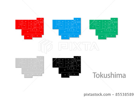 Deformed map with municipalities_Tokushima 01 Deformed map with municipalities_Tokushima 01 85538589