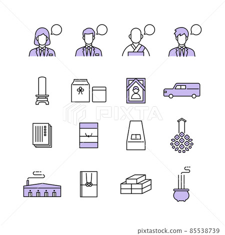 Funeral icon set Funeral icon set 85538739