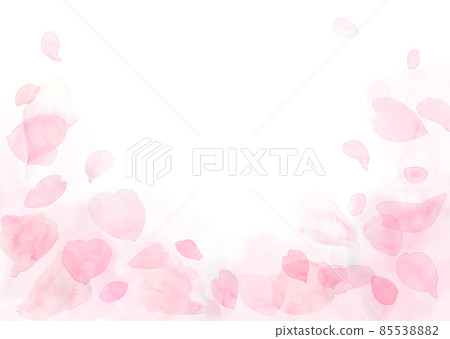 淡粉色花瓣水彩風格 85538882