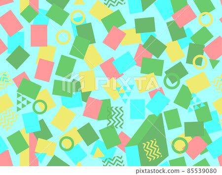 Memphis seamless pattern. Geometric elements memphis in the style of 80's. Design background for wrapping paper, print, fabric and printing. Vector illustration 85539080