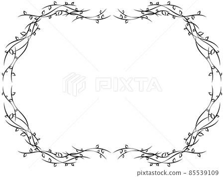 Art deco frame with swirls. Art Nouveau linear border. Design a template for invitations, leaflets and greeting cards. Geometric golden frame. The style of the 1920s - 1930s. Vector illustration 85539109