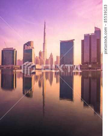 Cityscape of Dubai and panoramic view of Business bay, UAE Cityscape of Dubai and panoramic view of Business bay, UAE 85539183