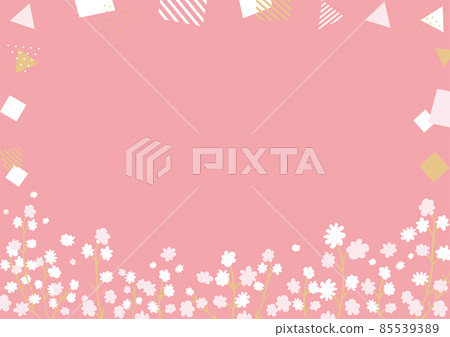 Hand-painted cherry geometric pattern frame 85539389