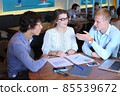 Business team negotiates talk and discuss 85539672