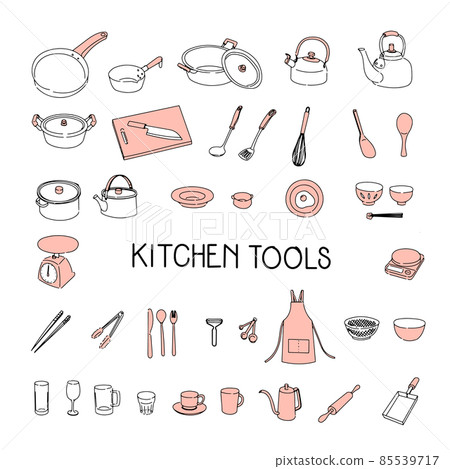 手繪廚房工具圖集 85539717