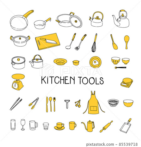 手繪廚房工具圖集 85539718