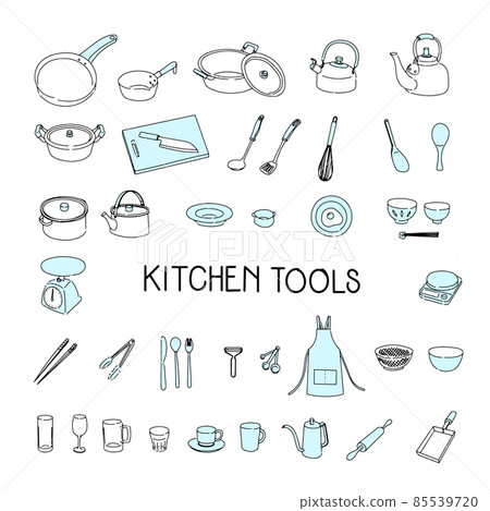 手繪廚房工具圖集 85539720