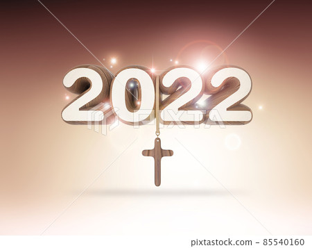 New Year 2022 background with shining crosses 85540160