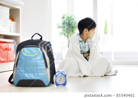 Young student refusing to go to school with new semester syndrome 85540401