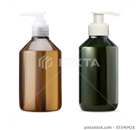 Shampoo pump bottle. Liquid soap bottle mockup Shampoo pump bottle. Liquid soap bottle mockup 85540428