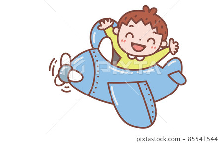Child on an airplane 85541544