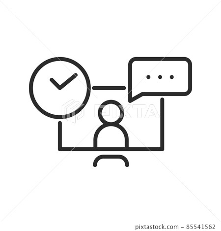 online meeting related line icon 85541562