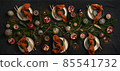 Christmas holiday dinner festive table setting 85541732