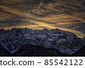 Sunrise over the mountains in winter season 85542122