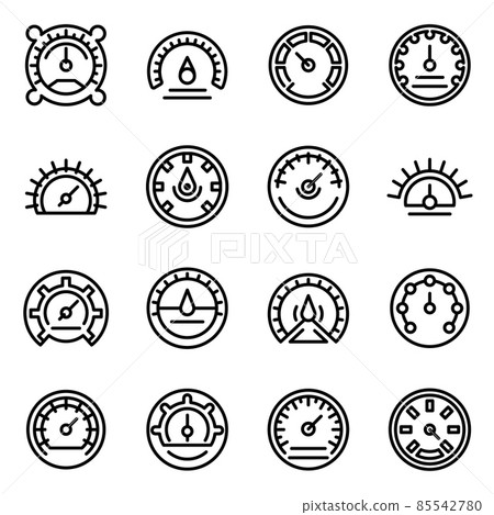 Barometer icons set, outline style 85542780