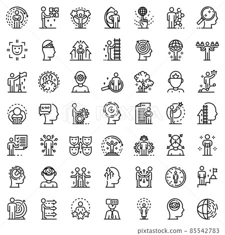 Life skills icons set, outline style 85542783