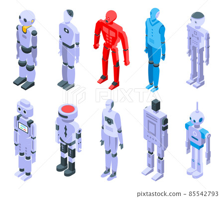 Humanoid icons set, isometric style 85542793