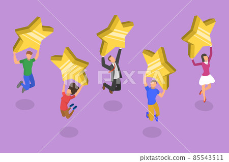 3D Isometric Flat Vector Conceptual Illustration of Customer Satisfaction. 3D Isometric Flat Vector Conceptual Illustration of Customer Satisfaction. 85543511