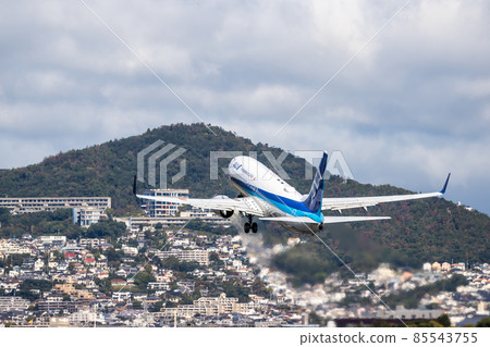 ANA Boeing 737, a passenger plane taking off from Osaka Airport 85543755