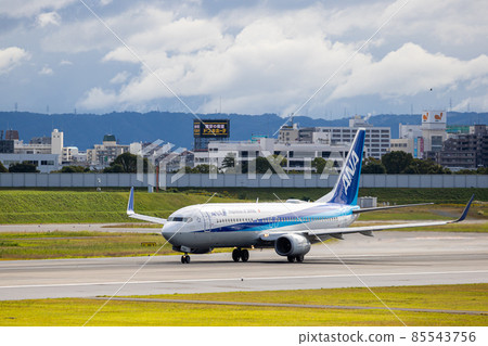 ANA Boeing 737, a passenger plane taking off from Osaka Airport 85543756