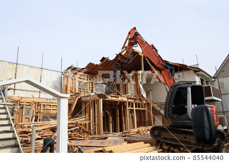 拆遷工地拆遷空地房地產房屋改建拆遷工地重型機械施工削片 85544040