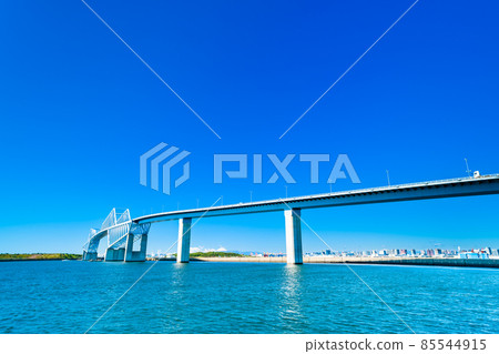 Tokyo Gate Bridge and Mt. Fuji (from Wakasu Seaside Park) 85544915