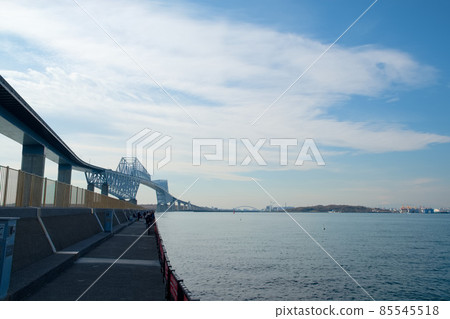 若洲海濱公園堤防和東京門大橋 若洲海濱公園堤防和東京門大橋 85545518
