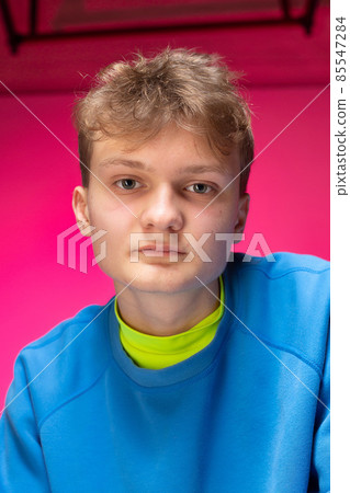 Young white european man in room Young white european man in room 85547284