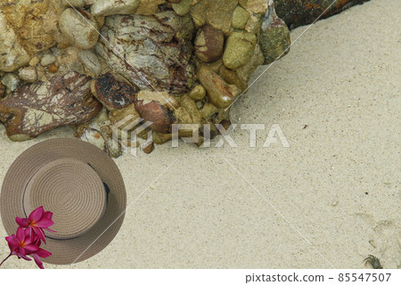 top view sand summer background with copy space. top view sand summer background with copy space. 85547507