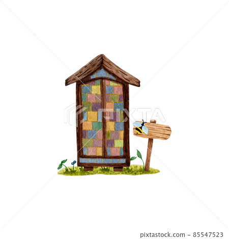 watercolor illustration of a spring vegetable garden with a wooden fence, garden cabinet and wooden signpost (freehand) watercolor illustration of a spring vegetable garden with a wooden fence, garden cabinet and wooden signpost (freehand) 85547523