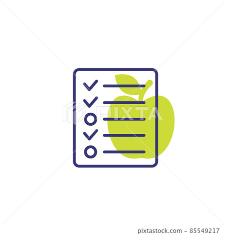 diet, meal plan icon on white 85549217