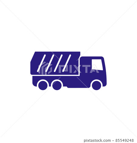 tipper truck icon on white 85549248