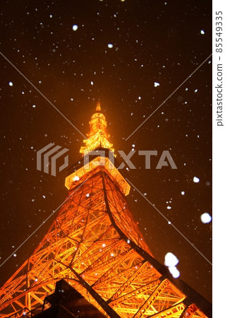 Tokyo Tower where peony snow dances Tokyo Tower where peony snow dances 85549335