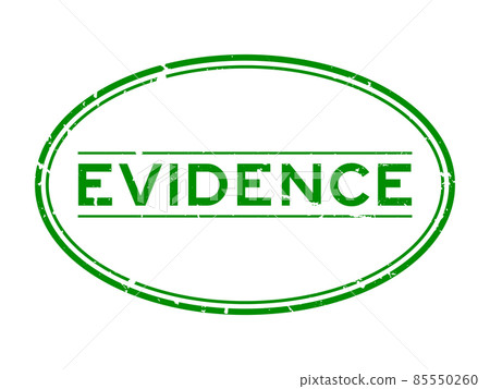 Grunge green evidence word oval rubber seal stamp on white background Grunge green evidence word oval rubber seal stamp on white background 85550260