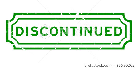 Grunge green discontinued word rubber seal stamp on white background Grunge green discontinued word rubber seal stamp on white background 85550262