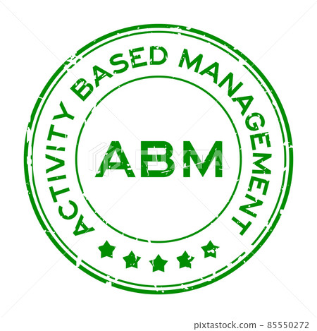 Grunge green ABM Activity Based Management word round rubber seal stamp on white background Grunge green ABM Activity Based Management word round rubber seal stamp on white background 85550272