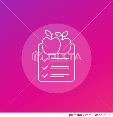 diet plan line icon, vector art 85550397