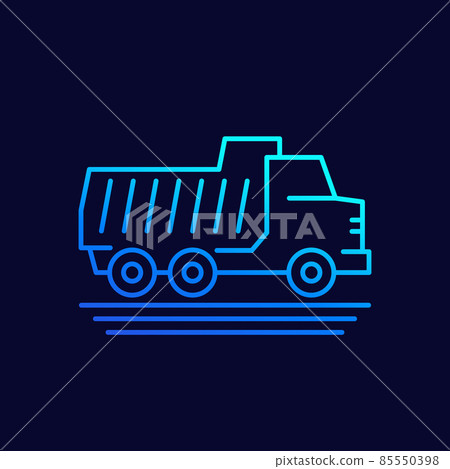 tipper truck line vector icon 85550398