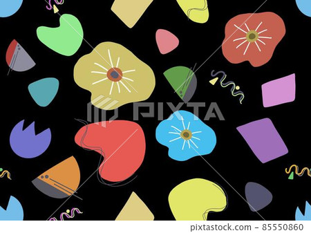 Pop retro geometric pattern (black) 85550860