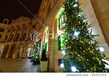 Place Vendome with a Christmas tree in Paris, France. Taken on December 30, 2021. 85551555