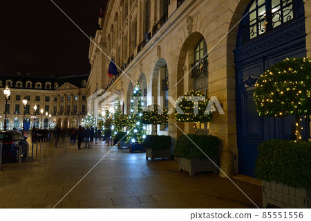 Place Vendome with a Christmas tree in Paris, France. Taken on December 30, 2021. 85551556