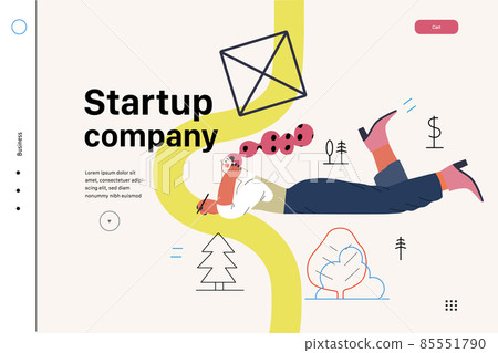 Startup illustration, website landing template. Concept of building new business Startup illustration, website landing template. Concept of building new business 85551790