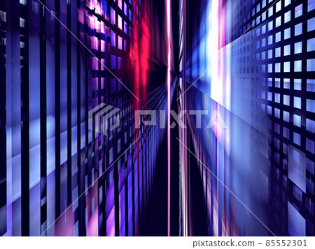 Glass walls with highlights and perspective effect - 3d illustration Glass walls with highlights and perspective effect - 3d illustration 85552301