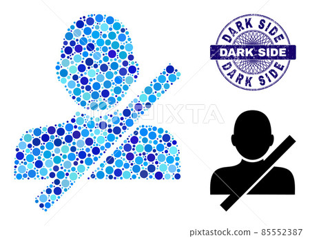 Textured DARK SIDE Round Guilloche Seal Stamp and Restricted User Mosaic Icon of Round Dots Textured DARK SIDE Round Guilloche Seal Stamp and Restricted User Mosaic Icon of Round Dots 85552387