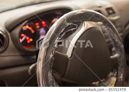 Interior view of car with black salon. 85552479