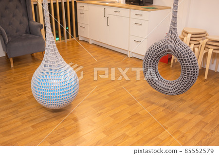 Sport rope against toys background.Interior of childrens room. 85552579