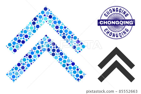 Textured CHONGQING Round Guilloche Seal and Shift Up Composition Icon of Round Dots Textured CHONGQING Round Guilloche Seal and Shift Up Composition Icon of Round Dots 85552663