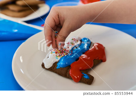 Christmas homemade gingerbread cookies on wooden table. Christmas homemade gingerbread cookies on wooden table. 85553944