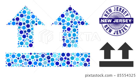 Grunge NEW JERSEY Round Guilloche Seal and Bring Up Composition Icon of Round Dots 85554325